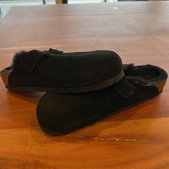 Birkenstock Boston Shearling Suede Leather - Black - Picture 4 of 10
